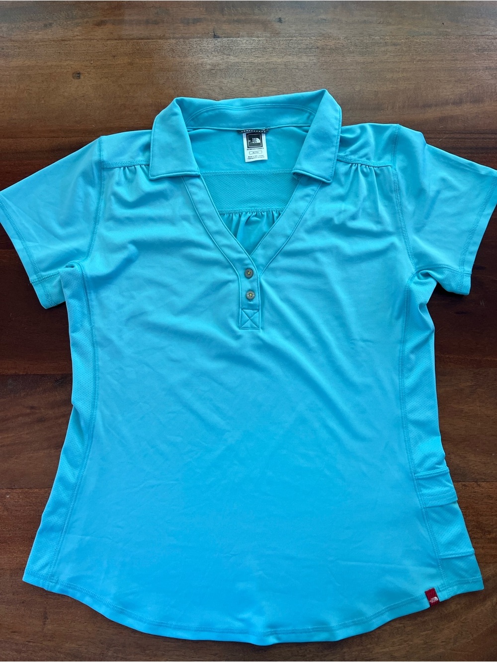The North Face Shirt Womens XL Blue Short Sleeve Polo VaporWick Hiking